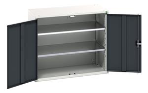 verso shelf cupboard with 2 shelves. WxDxH: 1050x550x900mm. RAL 7035/5010 or selected Bott Verso Drawer Cabinets1050 x 550  Tool Storage for garages and workshops